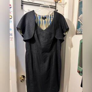 Tahari- size 14- indigo faux denim look dress w/ bolero. EUC.